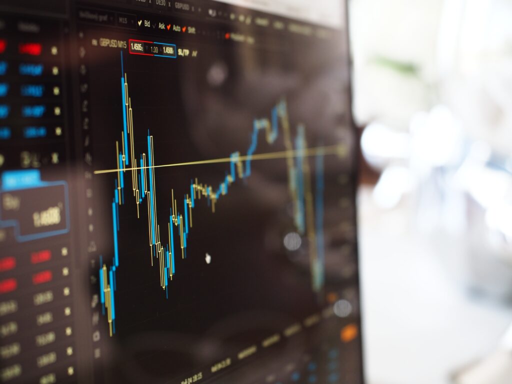 stock market graph on computer screen